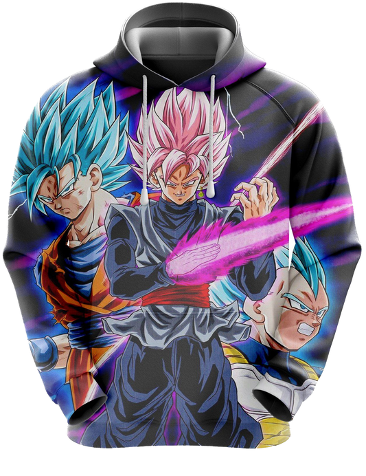 DragonBall Hoodie - Black Goku VS Sayajin Blau