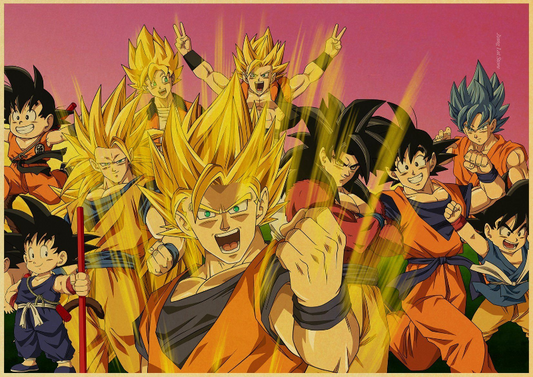 DragonBall Poster - Goku Verwandlungen