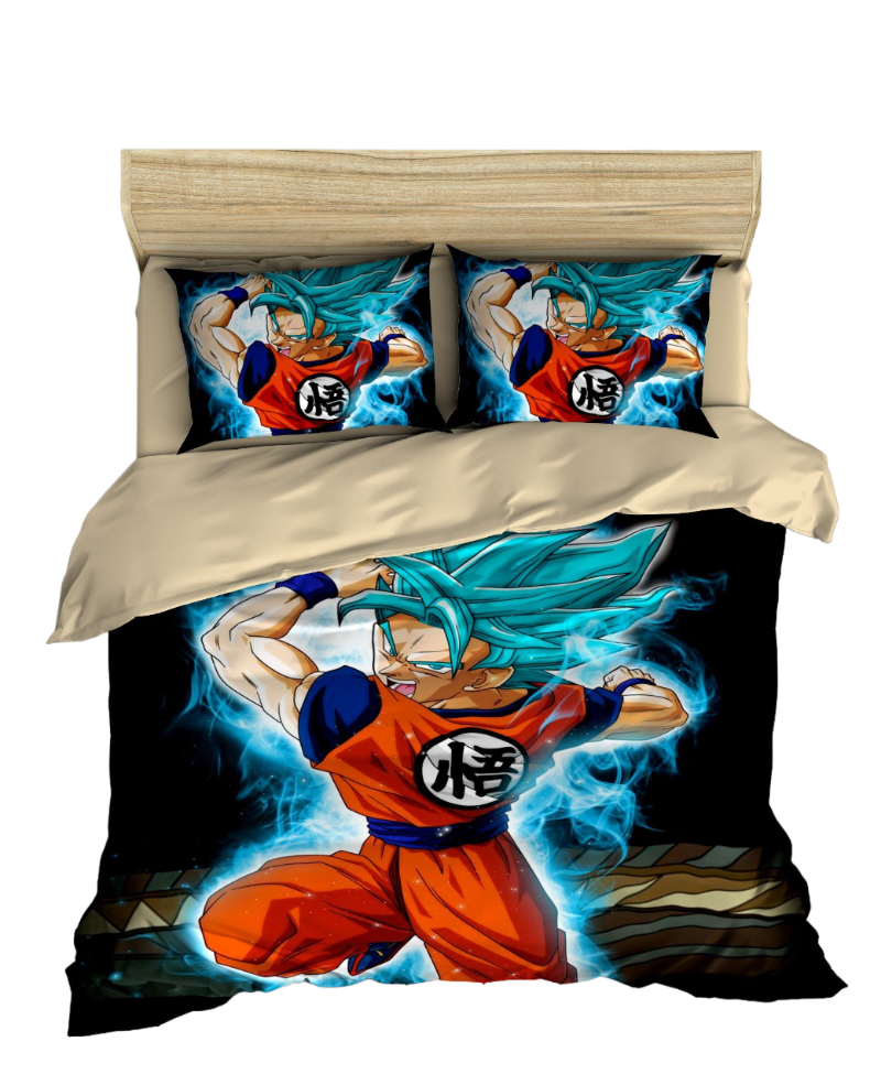 DragonBall Bettbezug Goku Blau Angriff