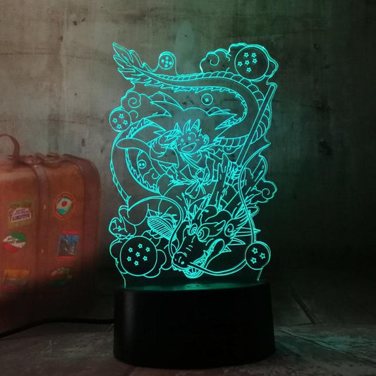 Lampe 3D DragonBall - Goku Kind & Shenlong