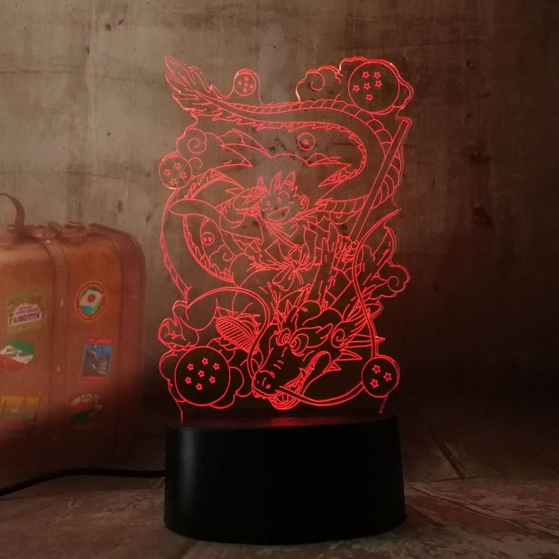 Lampe 3D DragonBall - Goku Kind & Shenlong